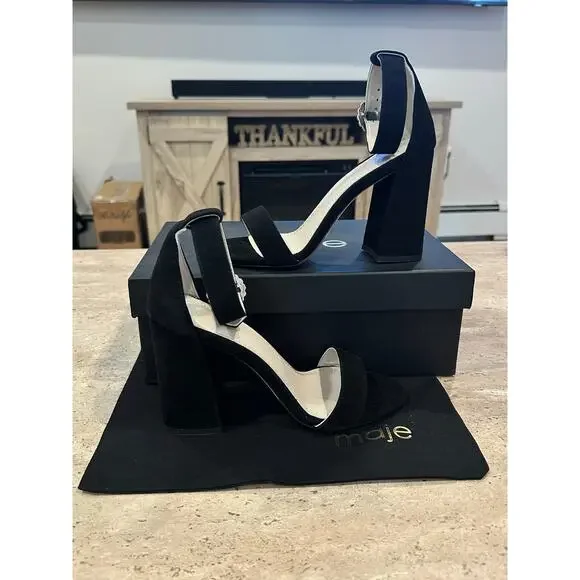 NEW Maje Faria Strappy Pumps in Black Suede size 38 / 7.5 - Picture 8 of 9